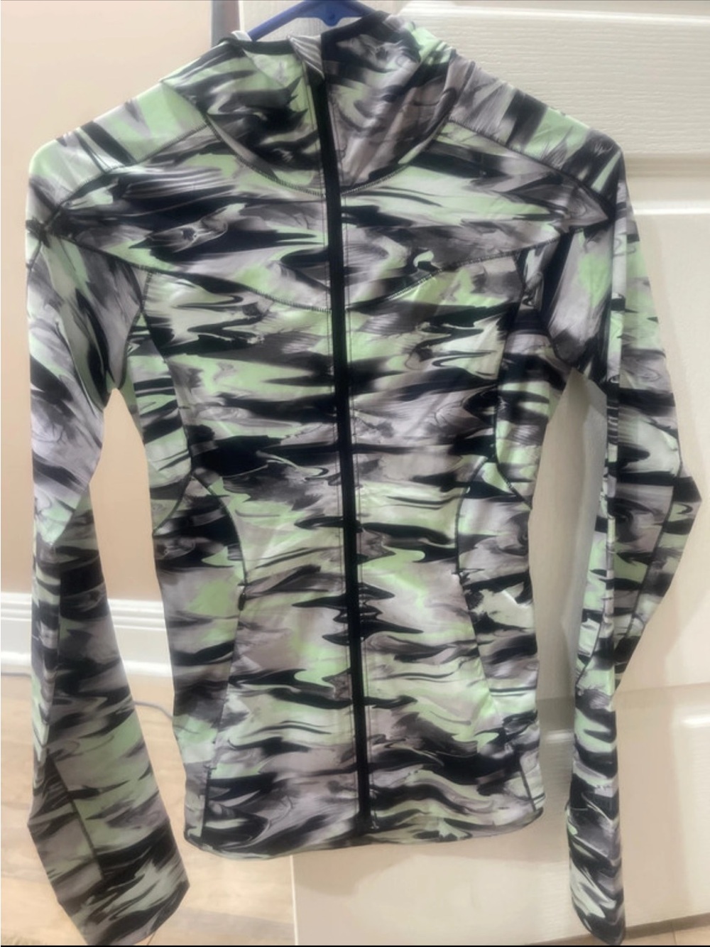 lululemon athletica Mint & Black Patterned Full-Zip Jacket